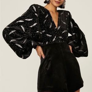Bronx & Banco black Maria Velvet Romper in large